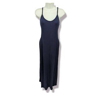 Kyervis Sleeveless Blue Stretch Maxi Dress Size S with Pockets NWT